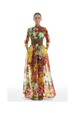 SARA ROKA Women Printed & Patterned Dresses - Long Button Through In Multi Floral