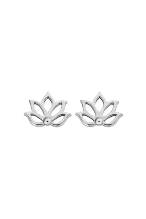 ChloBo Women Stud Earrings - Lotus Stud Earrings Silver