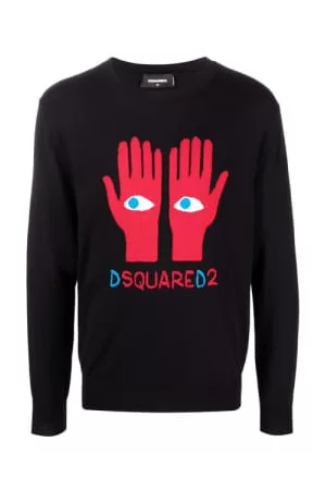 Dsquared2 Men Sweaters - Mens Eyes On Hand Knitted Sweater