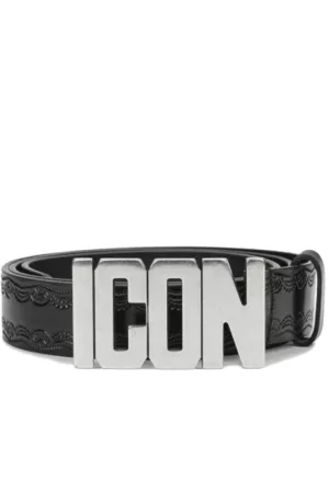 Dsquared2 Men Belts - Mens Icon Silver Buckle Belt
