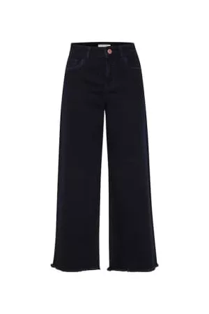 Pulz jeans Women Straight Jeans - Dark Denim Pulz Emma Straight Cropped Leg Jeans