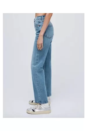 RE/DONE Women High Waisted Jeans - 70s Stovepipe Classic Faded Jeans