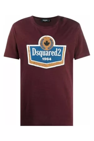 Dsquared2 Men T-Shirts - Men's Logo Print Cotton T-shirt Burgundy