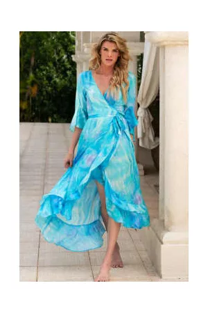 Sophia Alexia Women Maxi Dresses - Turquoise Wave Maxi Riviera Dress