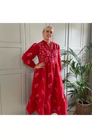 Percy Langley Women Graduation Dresses - Florence Embroidered Maxi Dress In Poppy By Dilli