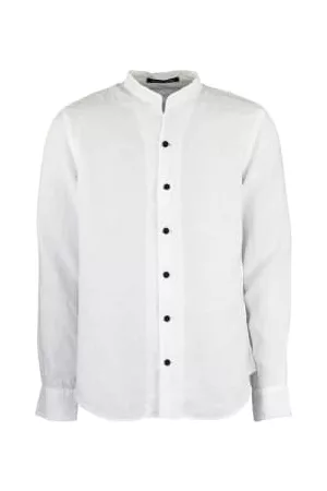 HANNES ROETHER Men Shirts - Open Collar Linen Shirt