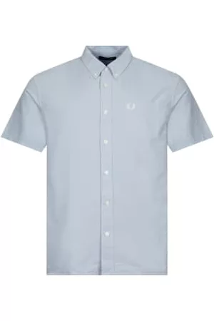 Fred Perry Men Short sleeved Shirts - Oxford Shirt - Light Smoke