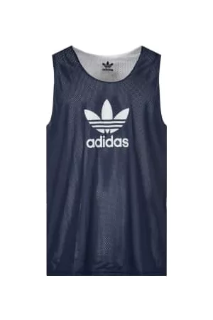 adidas Men Tank Tops - Reversible Basketball Vest - Navy / White