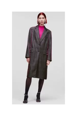 Karl Lagerfeld Women Coats - Iridescent Check Tailored Coat