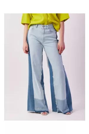 DL 1961 Women High Waisted Jeans - Patchwork Hepburn Wide Leg High Rise Vintage Jeans
