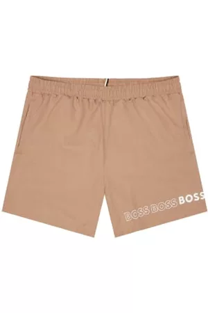 HUGO BOSS Men Swim Shorts - Dolphin Swim Shorts - Medium Beige