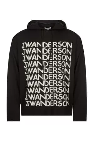 J.W.Anderson Men Cardigans - Repeat Logo Hooded Knit