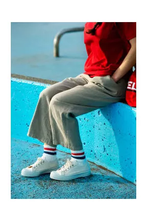 RoToTo Men Socks - | O.s. Ribbed Ankle Socks | /red Or /green