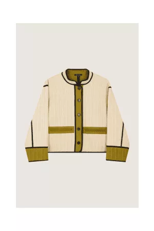 Soeur Women Jackets - Patchouli Tricolour Cotton Voile Jacket