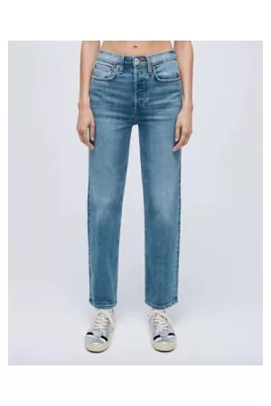 RE/DONE Women High Waisted Jeans - Faded Stovepipe Classic Jeans