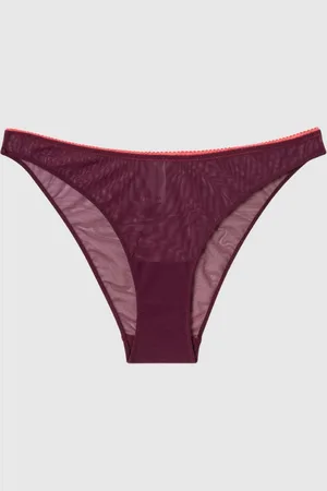 Understatement Mesh Bikini Briefs Cherry/Coral
