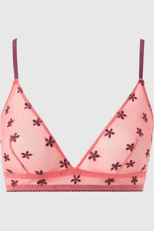 Understatement Mesh Triangle Bralette Coral/Cherry