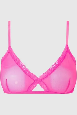 Understatement Mesh Lace Cut-Out Triangle Bralette