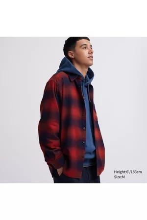 UNIQLO Men Long Sleeved Shirts - Flannel Checked Long-Sleeve Shirt