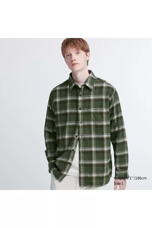 UNIQLO Men Long Sleeved Shirts - Flannel Checked Long-Sleeve Shirt