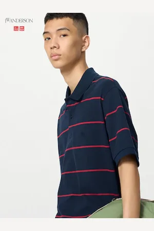 UNIQLO DRY Pique Polo Shirt Striped Medium