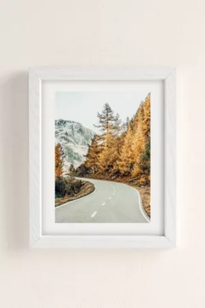 83 Oranges Snow And Gold Pine Art Print