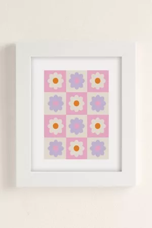 Grace Retro Flower Pattern S Art Print