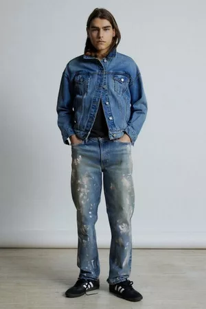 BDG Men Slim Jeans - 90s Vintage Slim Fit Paint Splatter Jean