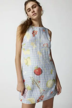 Urban Outfitters Women Printed & Patterned Dresses - UO Charlotte Linen Printed Shift Dress