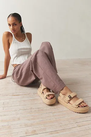 Steve Madden Bigmona Raffia Platform Sandal in , Women