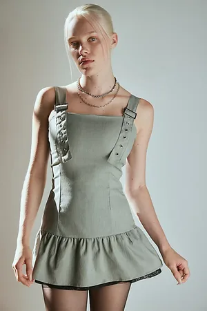 Daisy Street Buckle Strap Drop Waist Mini Dress in , Women