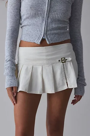 BDG Shaina Belted Linen Micro Mini Skort in , Women