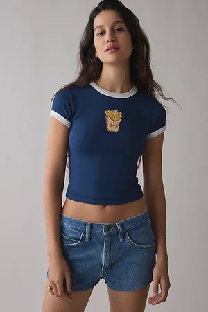 Kimchi Blue Too Perfect Fries Graphic Ringer Baby Tee in , Women