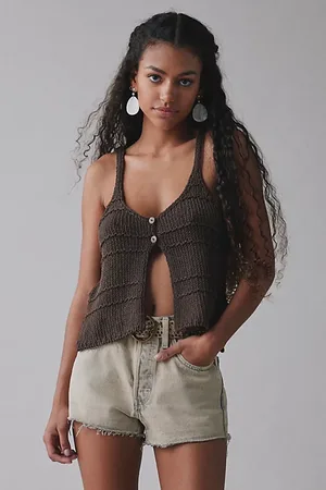 Kimchi Blue Kiara Split-Front Flyaway Sweater Tank Top in , Women