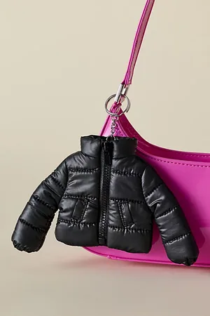 Urban Outfitters Mini Puffer Jacket Shaped Keychain in at