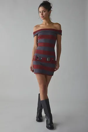The Ragged Priest Pixie Off-The-Shoulder Mini Dress in , Women