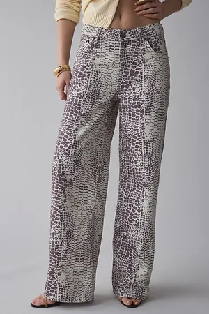 The Ragged Priest Bite Printed Wide-Leg Jean in , Women