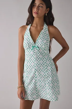 Kimchi Blue Charlie Eyelet Lace Halter Mini Dress in , Women