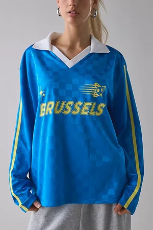 BDG Kane Brussels Soccer Jersey Graphic Long Sleeve Tee in , Women