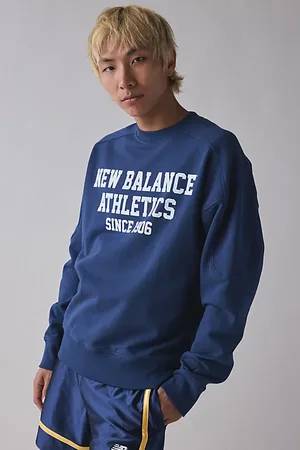 New Balance Varsity Logo French Terry Crew Neck Sweatshirt in , Men