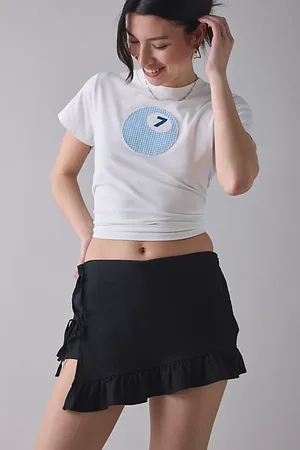 Kimchi Blue Sienna Side-Tie Wrap Ruffle Mini Skort in , Women