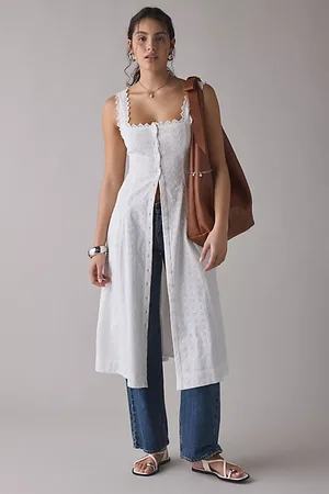Kimchi Blue Mariana Eyelet Lace Button-Front Midi Dress in , Women