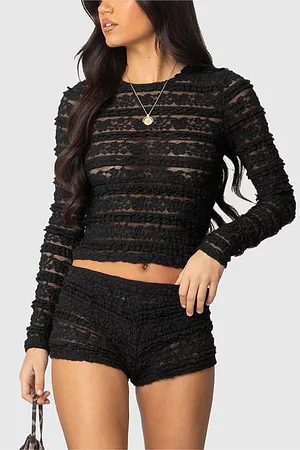 Edikted Maisley Sheer Lace Shorts in , Women