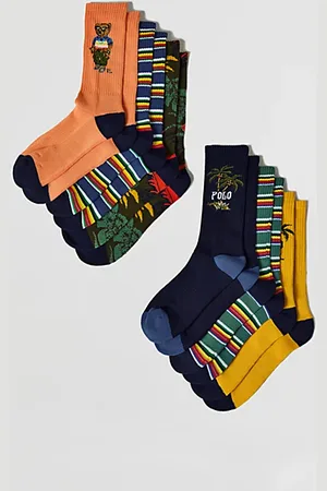 Ralph Lauren Surf Club Bear Crew Sock 6-Pack in , Men