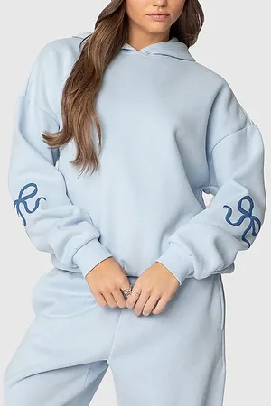 Edikted Bonney Bow Detail Hoodie Sweatshirt in , Women