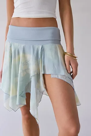Kimchi Blue Finley Low-Rise Asymmetrical Hanky Hem Midi Skirt in , Women