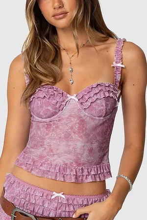 Edikted Shailee Ruffled Bra Top in , Women