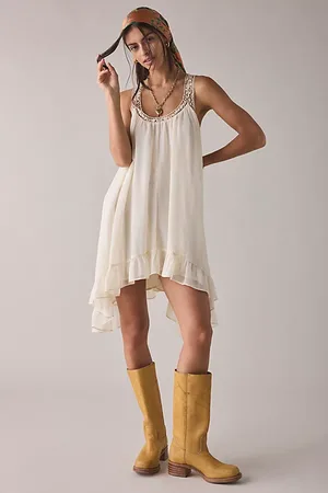 Kimchi Blue Maddix Lace Trim Ruffle Chiffon Mini Dress in , Women