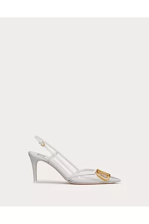 VALENTINO GARAVANI Women Heeled Pumps - VLOGO SIGNATURE SLINGBACK PUMP IN TRANSPARENT POLYMER MATERIAL 80MM Woman OPTICAL WHITE/TRANSPARENT 34.5