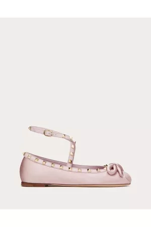 VALENTINO GARAVANI Women Ballerinas - ROCKSTUD SATIN BALLERINA Woman WATER LILAC 35.5